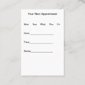 Cartes de rendez-vous du bureau Médicale du chirop (Dos)