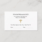 Cartes de rendez-vous du cabinet du médecin (Devant)