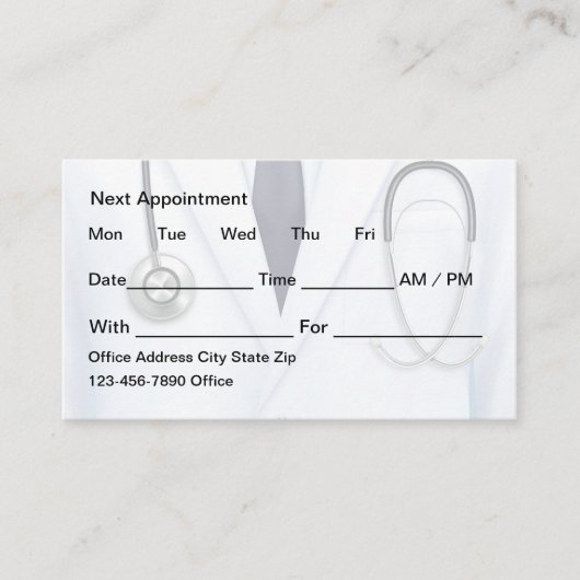 Cartes de rendez-vous du cabinet du médecin - Budg (Devant)