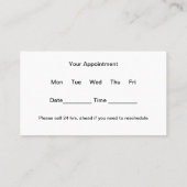 Cartes de rendez-vous du Centre d'imagerie radiolo (Dos)