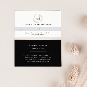 Cartes de rendez-vous du logo Abstrait Faux Gold