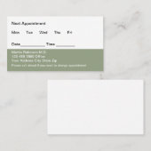 Cartes de rendez-vous du médecin du budget (Devant / Derrière)