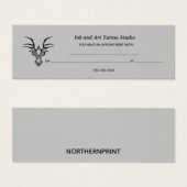 Cartes De Rendez-Vous Du Studio De Tatouage Et D'E (Devant & derrière)