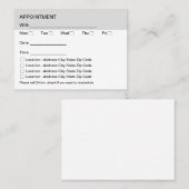 Cartes de rendez-vous en bloc budgétaires à plusie (Devant / Derrière)