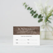 Cartes de rendez-vous en bois classique avec logo  (Debout devant)