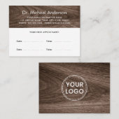 Cartes de rendez-vous en bois classique avec logo  (Devant / Derrière)