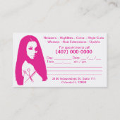 Cartes de rendez-vous et d'affaires du salon afro- (Dos)