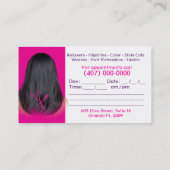 Cartes de rendez-vous et d'affaires du salon afro- (Dos)