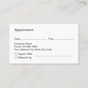 Cartes de rendez-vous et de référence d'affaires