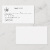 Cartes de rendez-vous et de référence de logo (Devant / Derrière)
