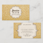 Cartes de rendez-vous Gold Parties scintillant (Devant / Derrière)