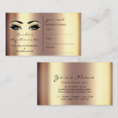 Cartes de rendez-vous Maquillage Artiste Gold Bron (Devant / Derrière)