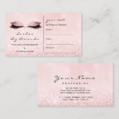 Cartes de rendez-vous Maquillage Artiste Gris Rose (Devant / Derrière)