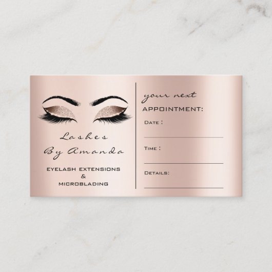 Cartes de rendez-vous Maquillage Artiste Rose noir (Devant)