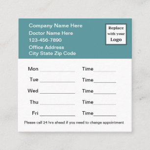 Cartes de rendez-vous Médicale extra volumineuses 