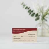 Cartes de rendez-vous Médicale pour le cabinet (Debout devant)