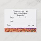 Cartes de rendez-vous Médicales Tulipes de soins d (Dos)