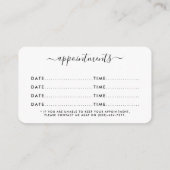 Cartes de rendez-vous modernes en diamant noir et  (Dos)