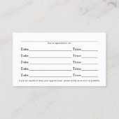 Cartes de rendez-vous multiples professionnelles R (Dos)