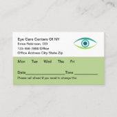 Cartes de rendez-vous optiques Médicale pour le mé (Devant)