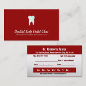 Cartes de rendez-vous pour dentiste - Couleur chan (Devant / Derrière)