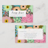 Cartes de rendez-vous pour la peinture florale (Devant / Derrière)