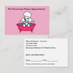 Cartes de rendez-vous pour le salon de toilettage 