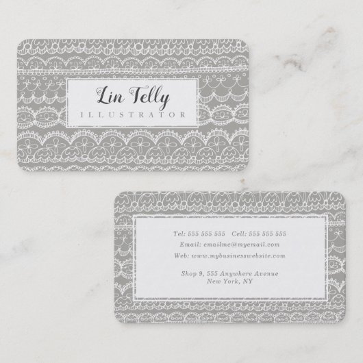 Cartes de rendez-vous pour les créateurs de dentel (Devant / Derrière)