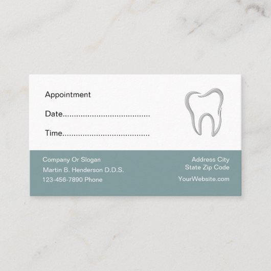 Cartes de rendez-vous pour les dentistes (Devant)