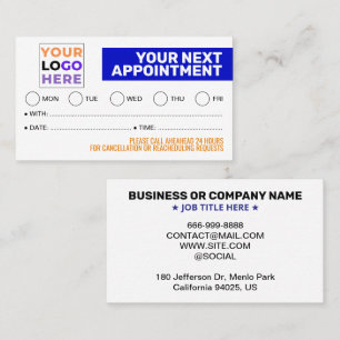 Cartes de rendez-vous pour logo professionnel simp
