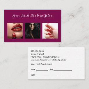 Cartes de rendez-vous pour salon de beauté ongles