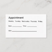 Cartes de rendez-vous professionnelles pour dentis (Dos)