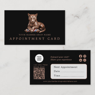 Cartes de rendez-vous Rose Gold Panther pour salon
