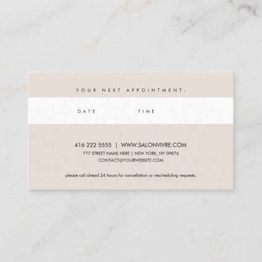 Cartes de rendez-vous Salon - Bandes minimales (Dos)