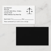 Cartes de rendez-vous simples pour avocats (Devant / Derrière)
