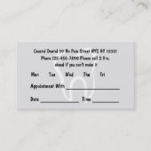 Cartes de rendez-vous simples pour dentiste (Devant)