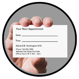 Cartes de rendez-vous simples pour le cabinet