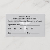 Cartes de rendez-vous simples pour médecin (Devant)