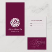 Cartes de rendez-vous suivantes, cartes de visite (Devant / Derrière)