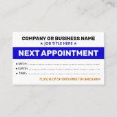 Cartes de rendez-vous suivants (Rappels profession (Devant)