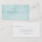 Cartes de rendez-vous Turquoise Minimaliste (Devant / Derrière)