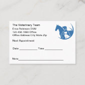 Cartes de rendez-vous vétérinaire (Devant)