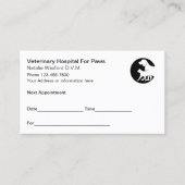 Cartes de rendez-vous vétérinaires en vrac à budge (Devant)