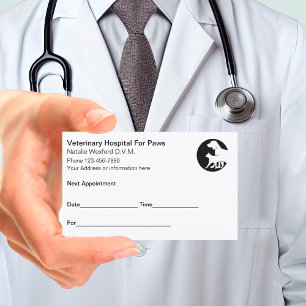 Cartes de rendez-vous vétérinaires en vrac à budge