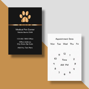 Cartes de rendez-vous vétérinaires pour animaux fa