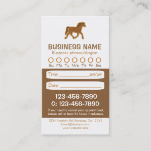 Cartes de rendez-vous vétérinaires pour chevaux Br