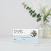 Cartes de rendez-vous vétérinaires pour soins aux (Debout devant)