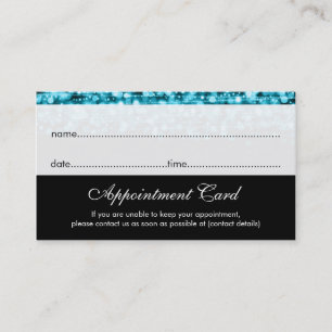 Cartes de rendez-vous Voyants Turquoise et Parkles