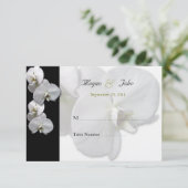 Cartes de Repas avec Orchidée Blanche (Debout devant)