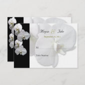 Cartes de Repas de Table à l'Orchidée Blanche (Devant / Derrière)